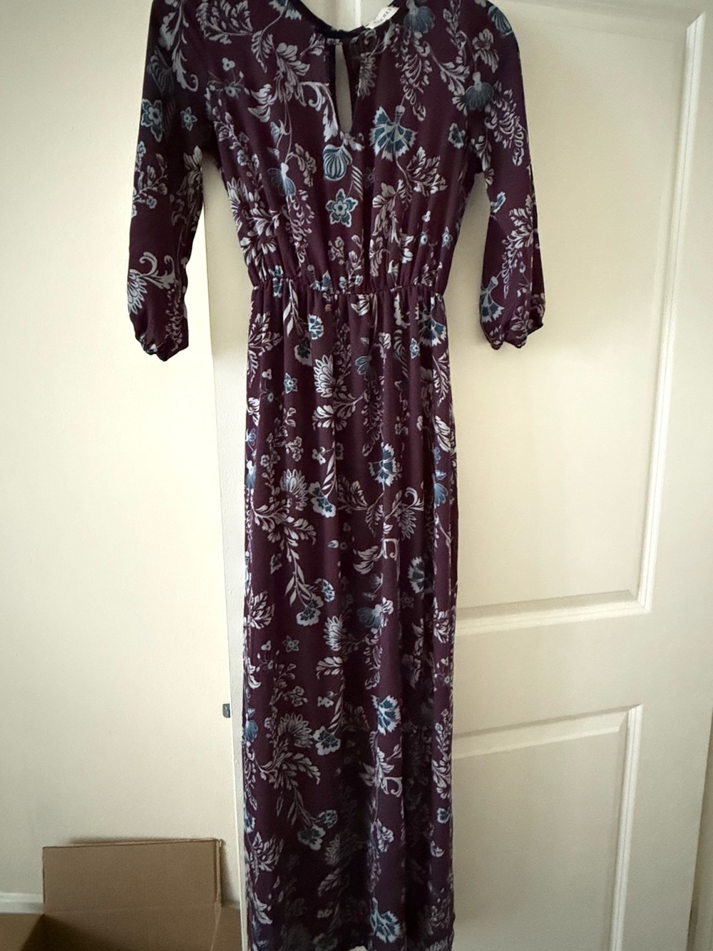 Women’s Floral Maxi Dress in Plum